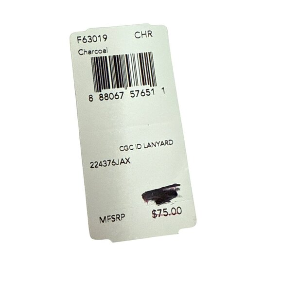 Coach ID Lanyard Charcoal Black Card Holder Signature Canvas Leather Trim NEW - Picture 6 of 6